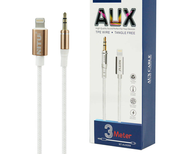 خرید کابل تبدیل لایتنینگ به AUX مدل nt-aux009 - بهاری موبایل