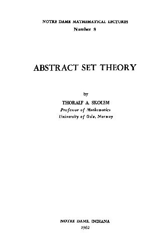 خرید و دانلود نسخه کامل کتاب Abstract Set Theory