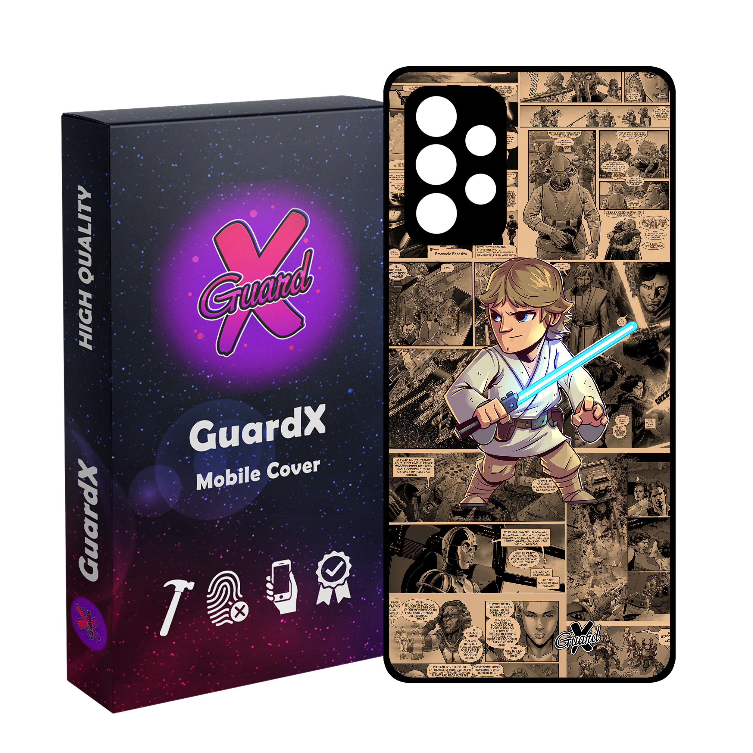 کاور گارد ایکس طرح جنگ ستارگان مدل Glass10525 مناسب برای گوشی موبایل سامسونگ Galaxy A72