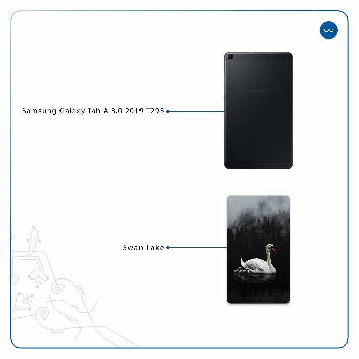 برچسب پوششی ماهوت مدل Swan Lake مناسب برای تبلت سامسونگ Galaxy Tab A 8.0 2019 T295