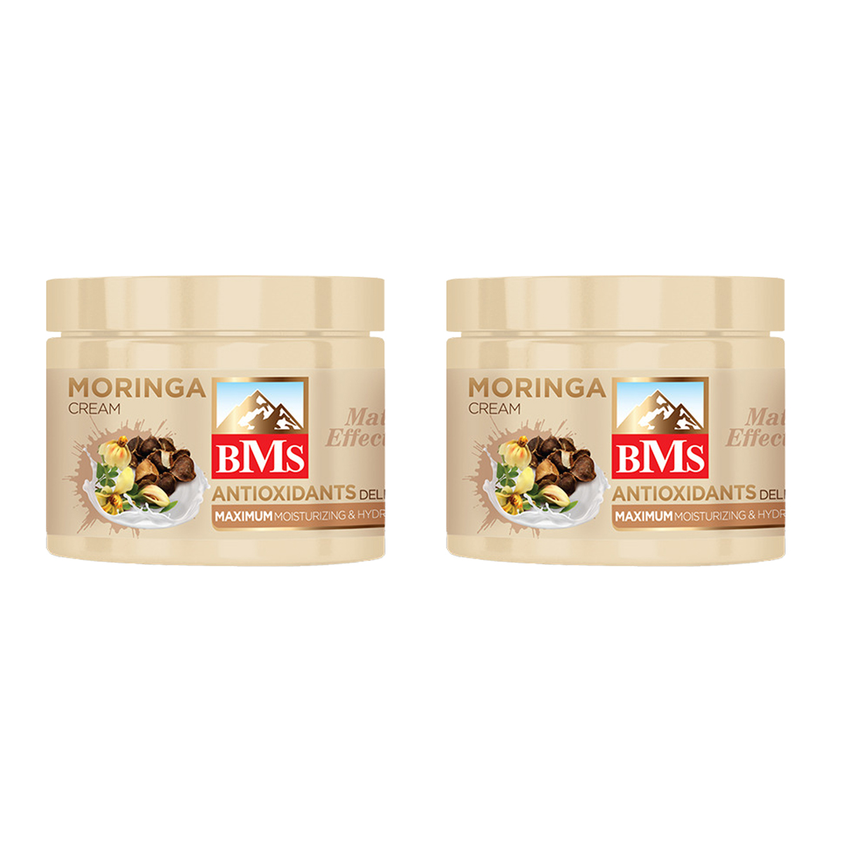 کرم مرطوب کننده بی ام اس مدل MORINGA حجم 200 میلی لیتر مجموعه 2 عددی