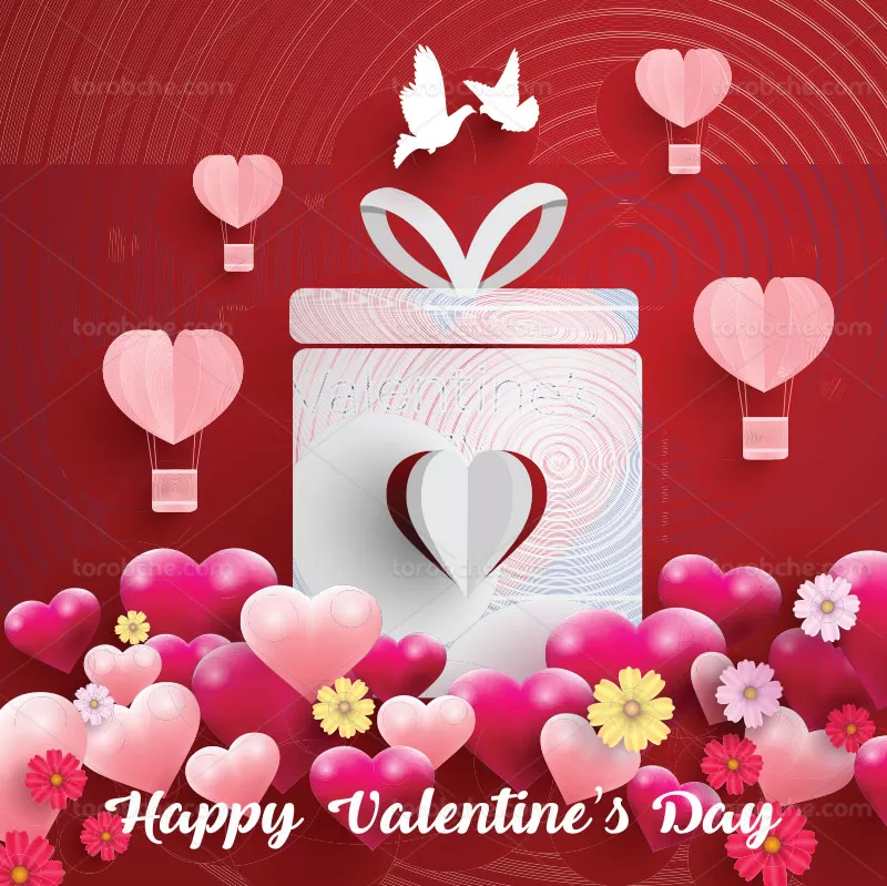 وکتور قلب قرمز سفید | گرافیک با طعم تربچه