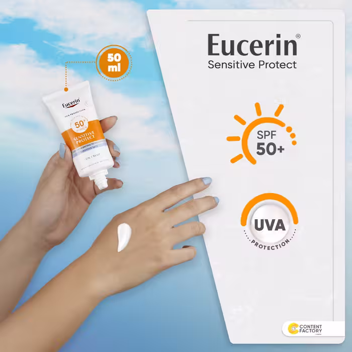 کرم ضد آفتاب بی رنگ اوسرین  SPF50 مدل Sensitive Protect مناسب پوست های حساس حجم 50 میلی لیتر