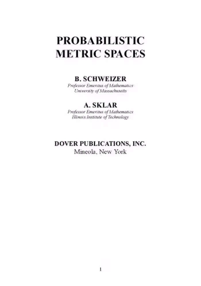خرید و دانلود نسخه کامل کتاب Probabilistic Metric Spaces