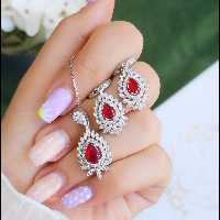 نیم ست جواهراتی تمام نقره 