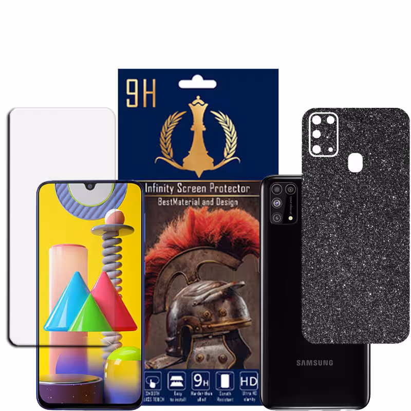 برچسب پوششی اینفینیتی مدل PRO MAX مناسب برای گوشی موبایل سامسونگ GALAXY M31 به همراه محافظ صفحه نمایش