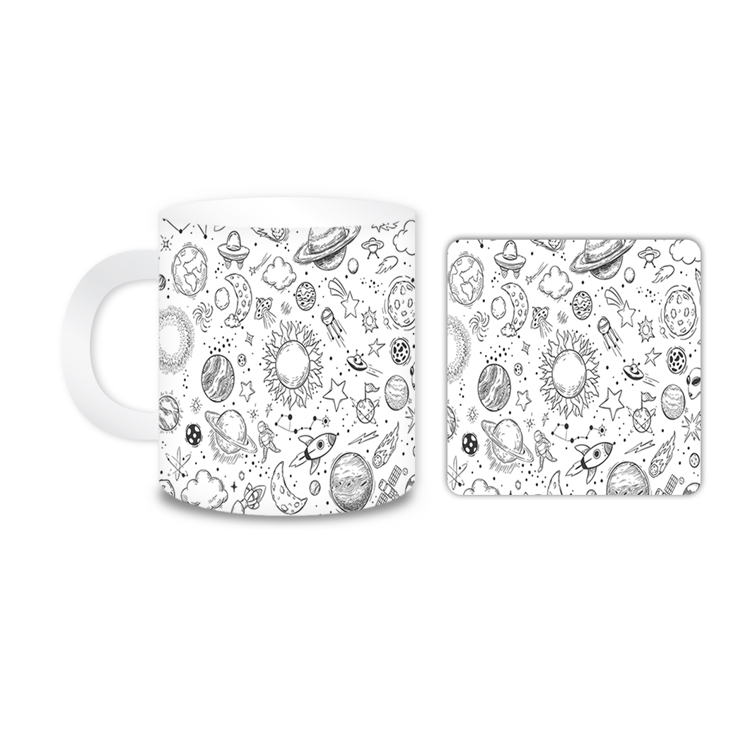 ماگ مدل سیاره کد 1966 به همراه زیر لیوانی