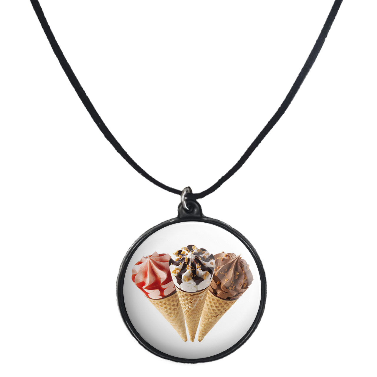 گردنبند پرمانه طرح بستنی کد pmb.29221مدل دو طرفه