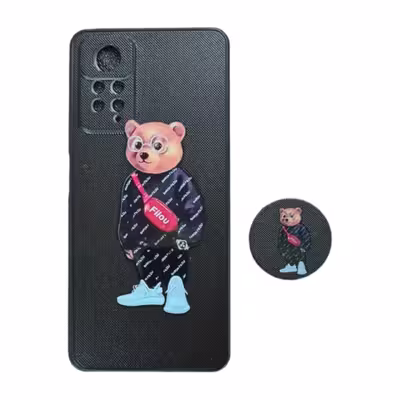 کاور طرح خرس کد 831 مناسب برای گوشی موبایل شیائومی Redmi Note 11 Pro به همراه پاپ سوکت