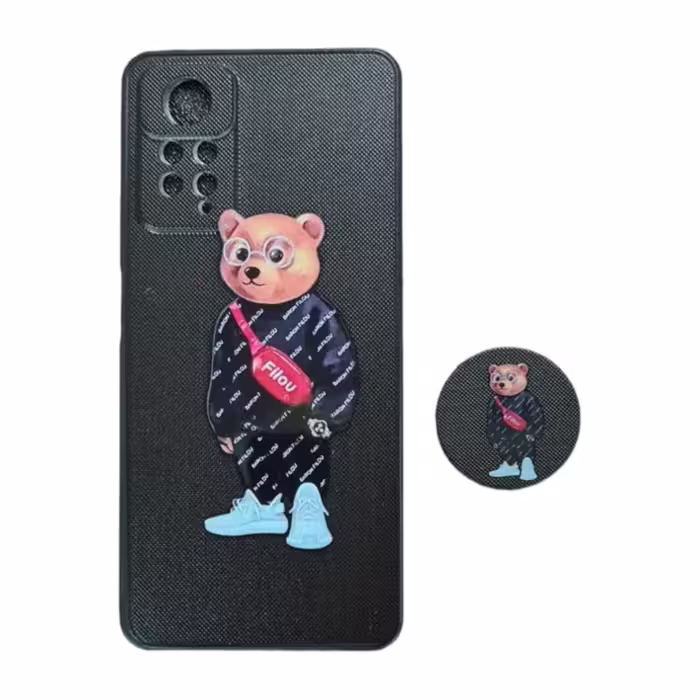 کاور طرح خرس کد 831 مناسب برای گوشی موبایل شیائومی Redmi Note 11 Pro به همراه پاپ سوکت