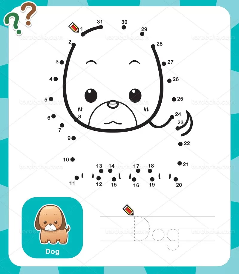 وکتور نقاشی نقطه ای سگ | گرافیک با طعم تربچه