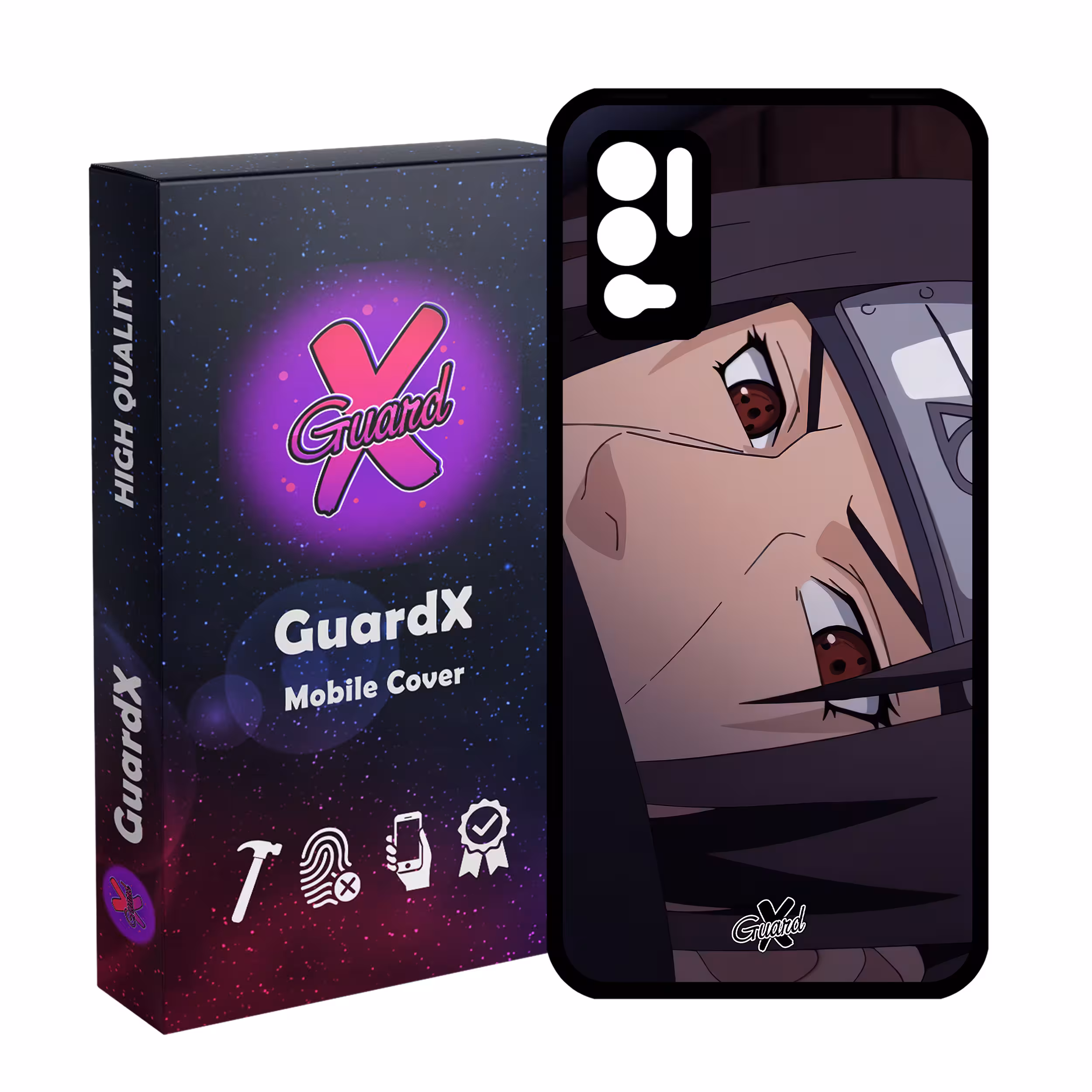 کاور گارد ایکس طرح Itachi Anime مدل Glass10475 مناسب برای گوشی موبایل شیائومی Redmi Note 10 5G/Poco M3 Pro /Redmi Note 10T 5G