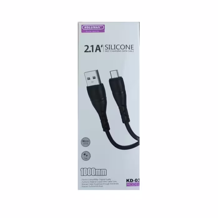 کابل تبدیل USB به MicroUSB کلومن مدل kd02 طول یک متر
