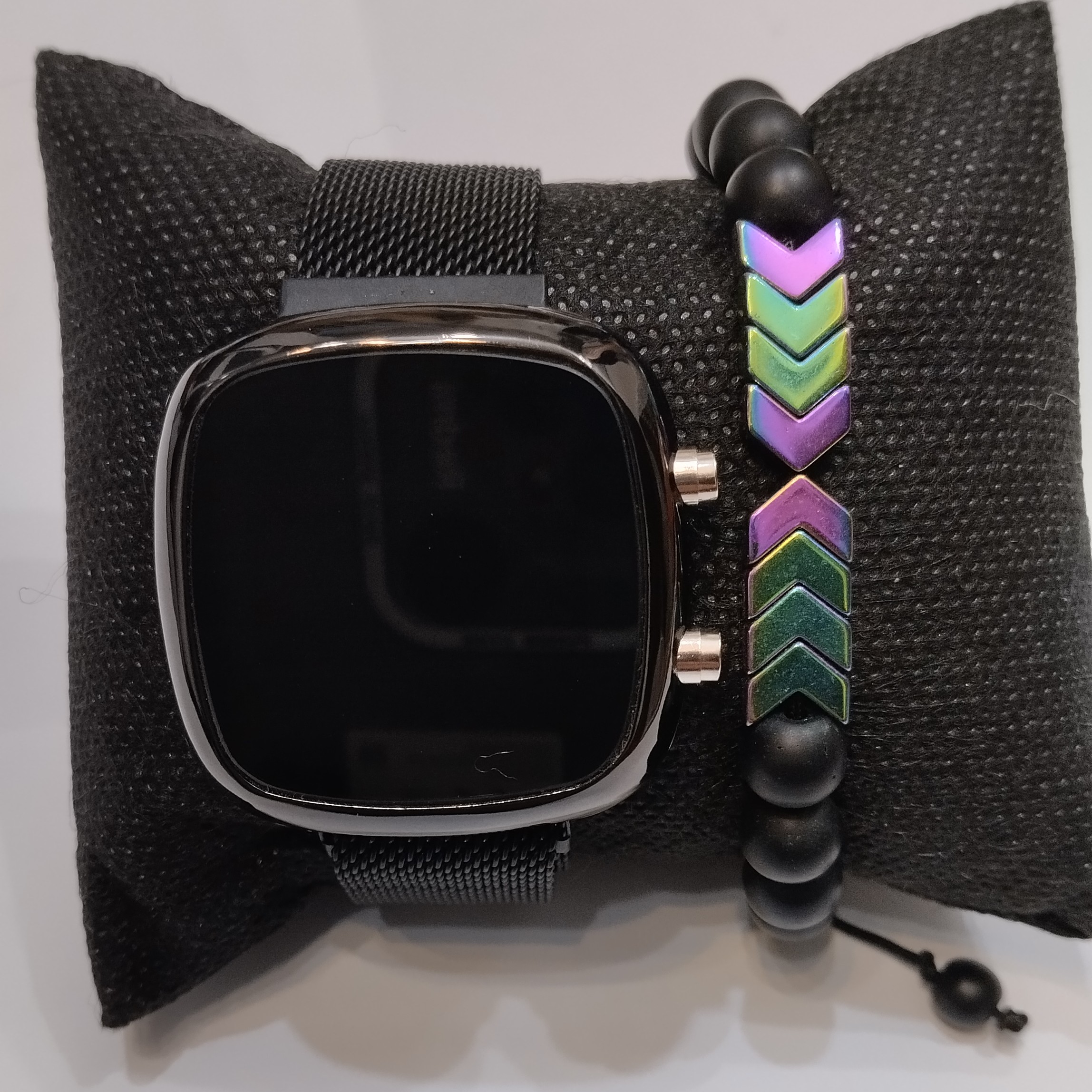 ساعت بند حصیری دیجیتال مشکی