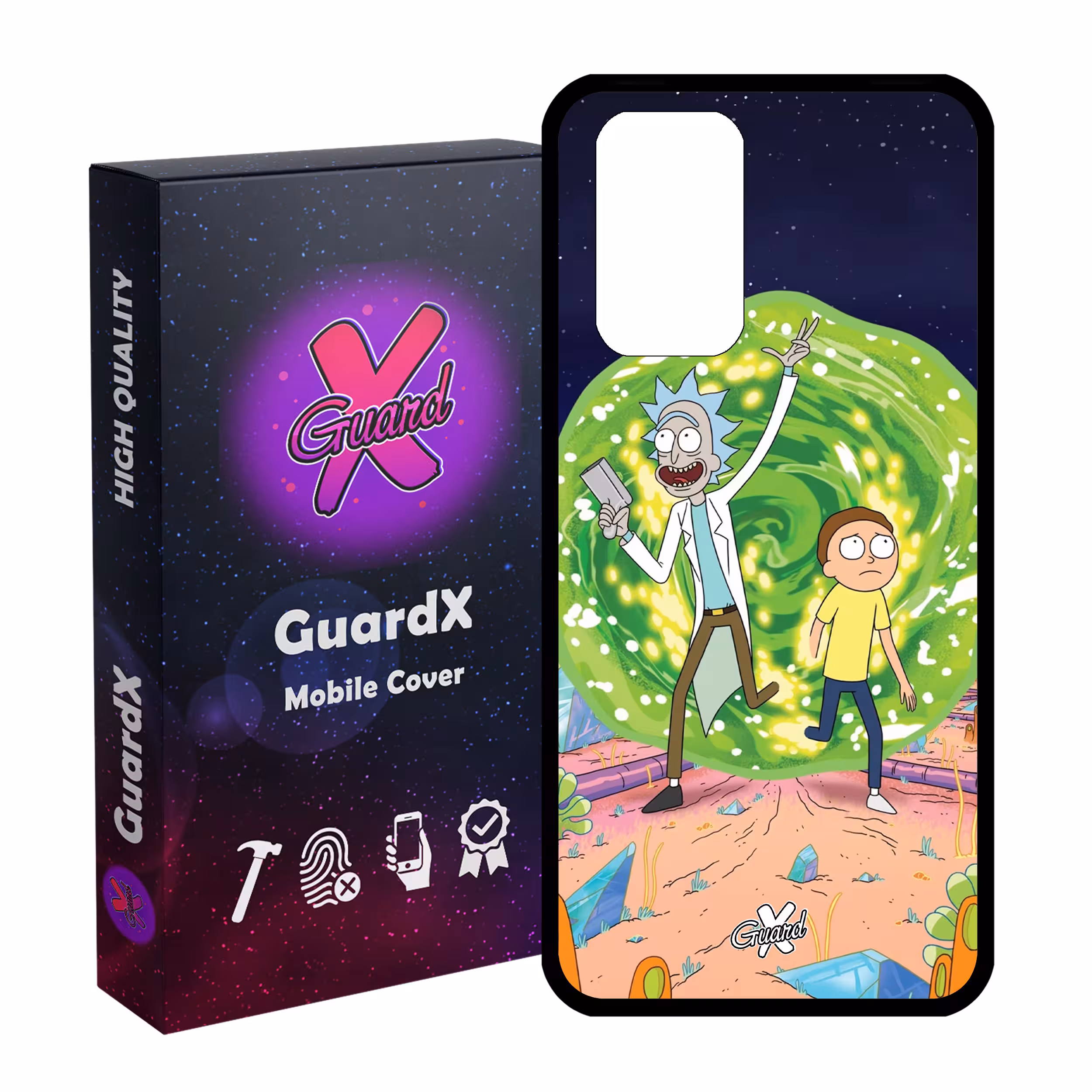 کاور گارد ایکس طرح Rick and Morty مدل Glass10190 مناسب برای گوشی موبایل شیائومی Redmi Note 10 Pro / Note 10 Pro Max