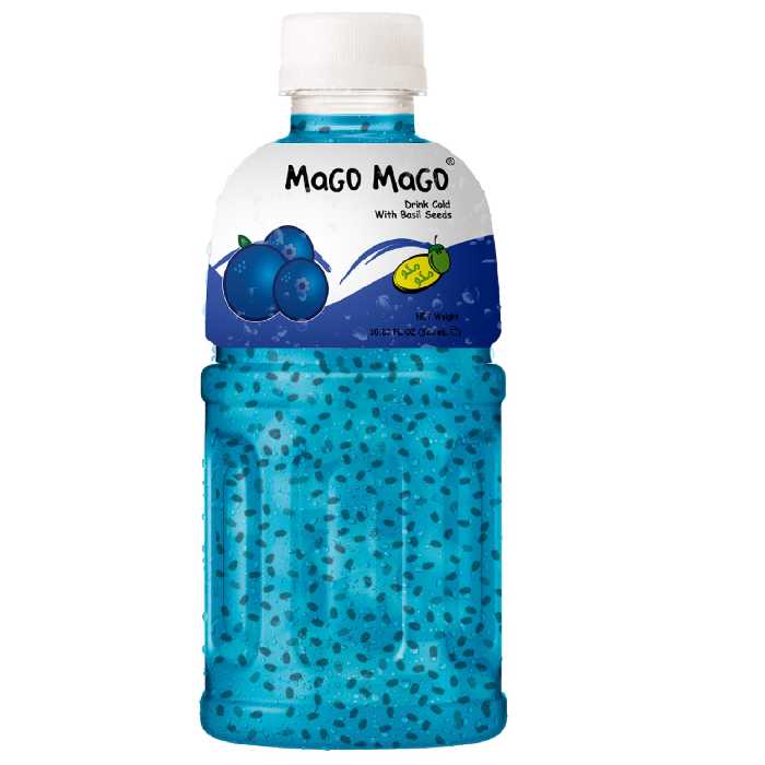 نوشیدنی مگو مگو MaGo MaGo طعم بلوبری ( تخم شربتی) 320 میل 24 عددی 
