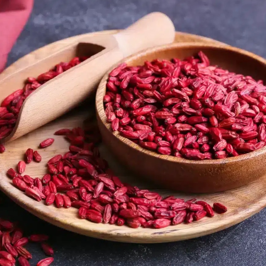 زرشک دانه اناری اصل ترش،خوش رنگ و طبیعی مناسب پخت و ترشی (500 گرم)