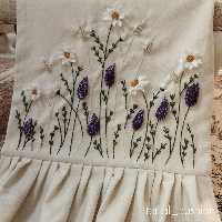 رانر گلدوزی شده پونه و بابونه 