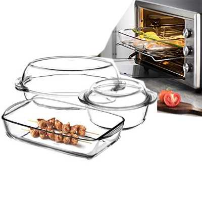 ظرف پخت پاشاباغچه مدل Borcam کد 159053 مجموعه 3 عددی