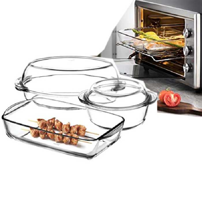 ظرف پخت پاشاباغچه مدل Borcam کد 159053 مجموعه 3 عددی