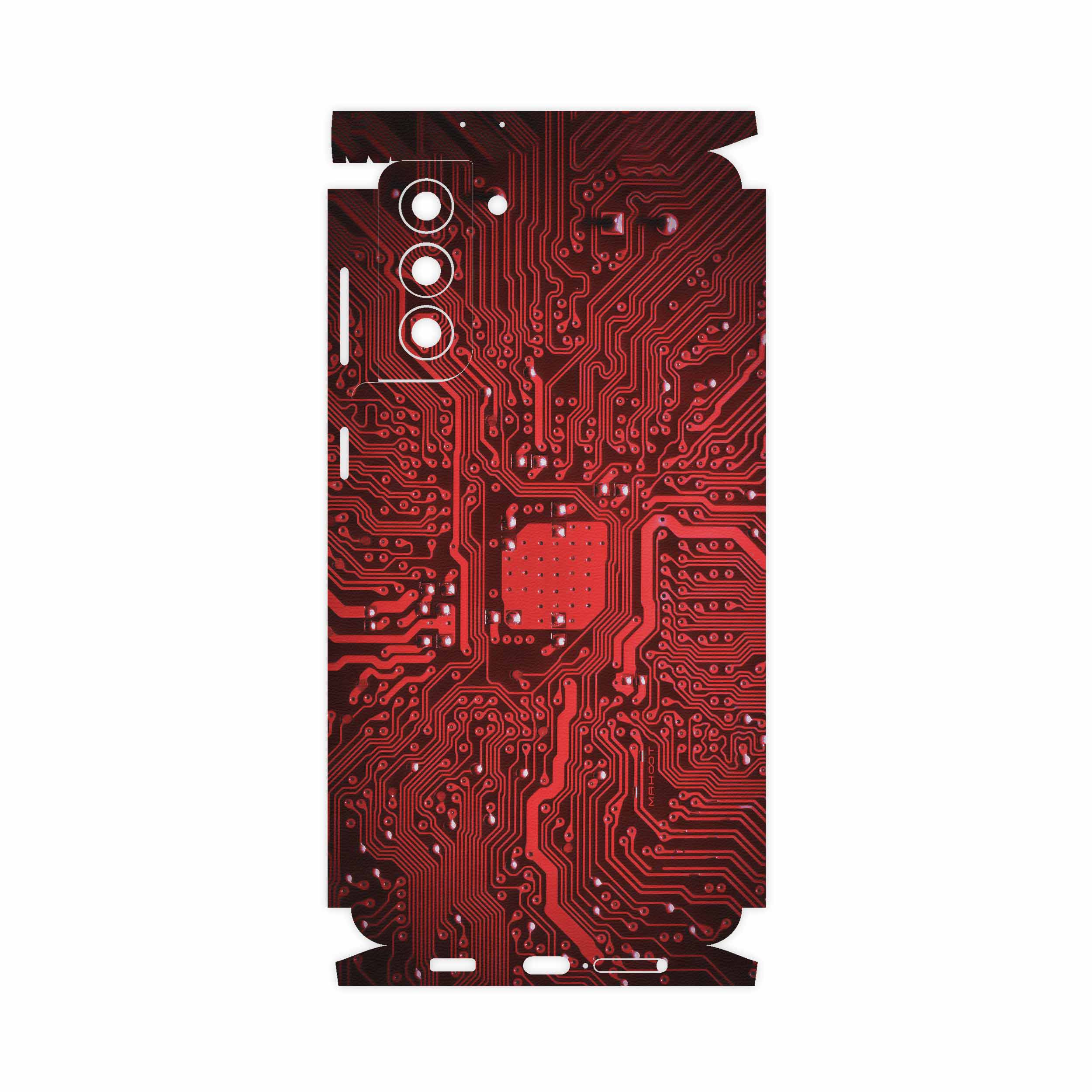 برچسب پوششی ماهوت مدل Red Printed Circuit Board-FullSkin مناسب برای گوشی موبایل سامسونگ Galaxy S21 Plus 5G