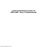 خرید و دانلود نسخه کامل کتاب Undocumented Secrets of MATLAB - Java Pgmg.