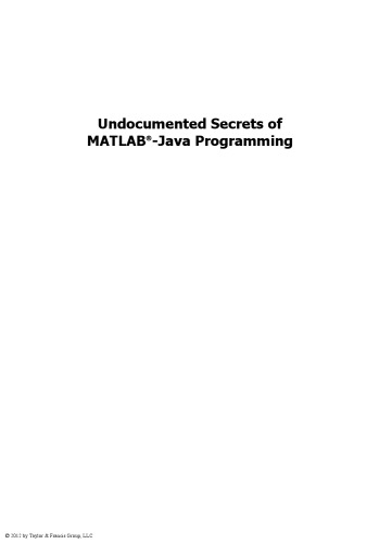خرید و دانلود نسخه کامل کتاب Undocumented Secrets of MATLAB - Java Pgmg.