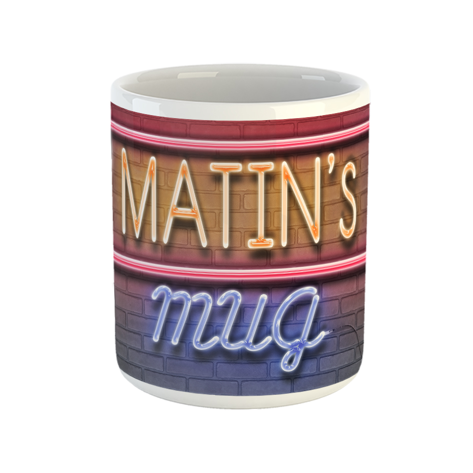 ماگ طرح تابلو نئون مدل متین