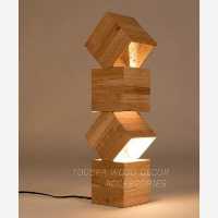 آباژور چوبی مکعب اکسسوری منزل