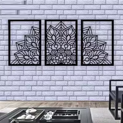 دیوارکوب مدل گل طرح اسلیمی مجموعه 3 عددی