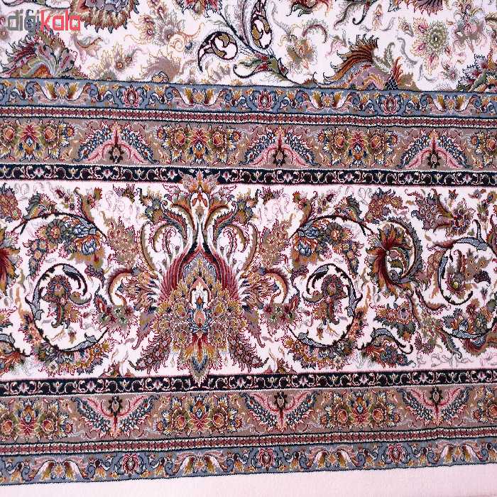 فرش ماشینی زمرد مشهد طرح افشان 45000 زمینه کرم