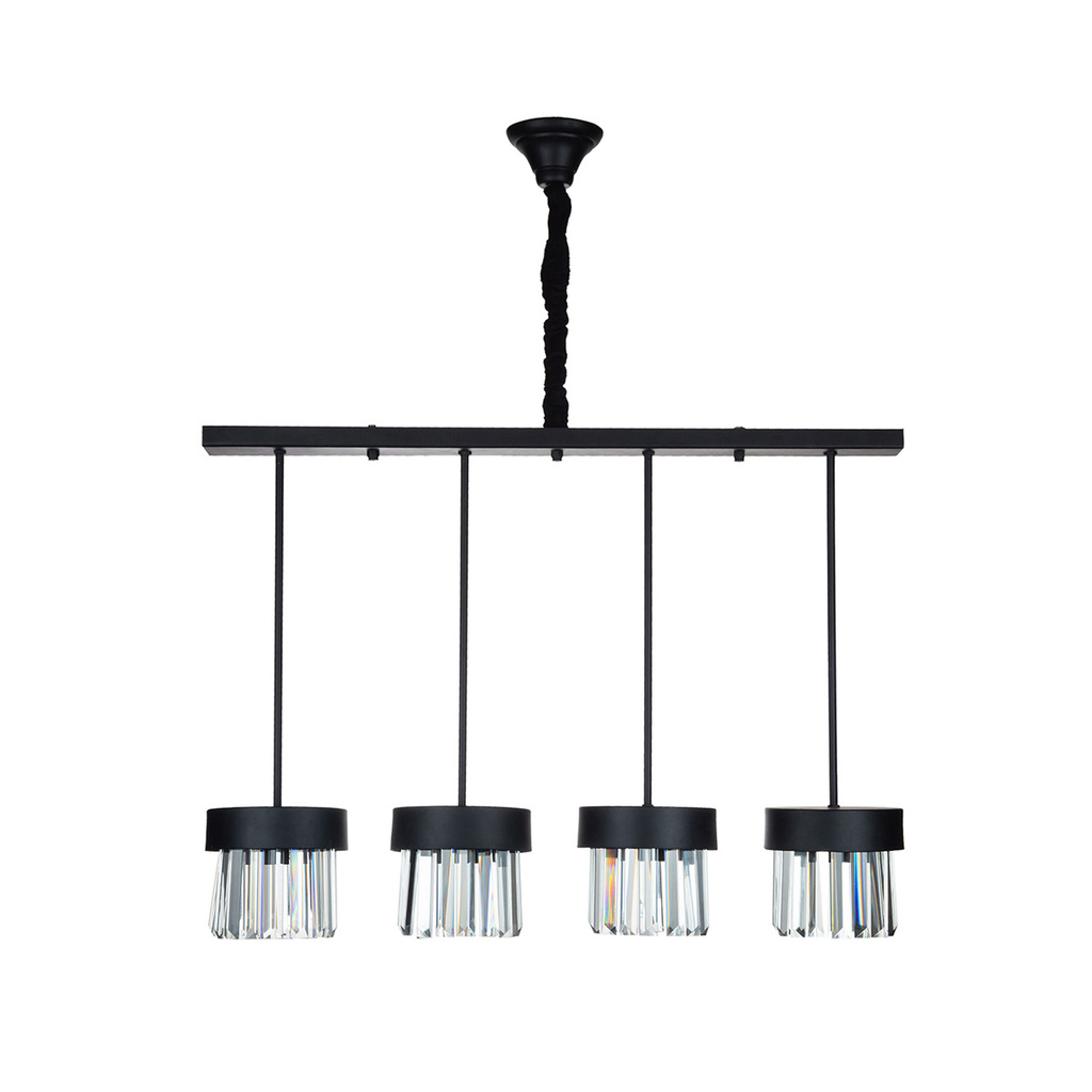 لوستر آویز کریستالی 4 شعله چشمه نور مدل MO4403/4