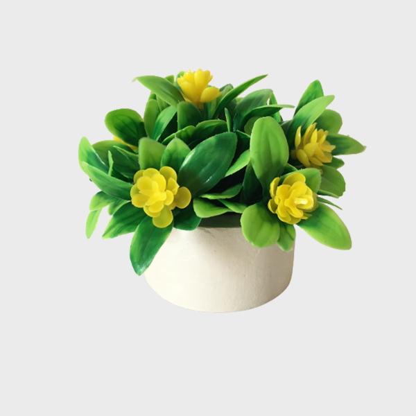 گلدان به همراه گل مصنوعی مدل ریحان گلی کد 685