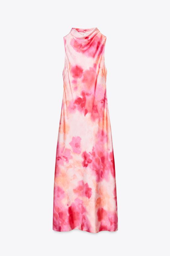 لباس میدی زنانه زارا TIE-DYE SATIN MIDI DRESS | تهران زارا TehranZara