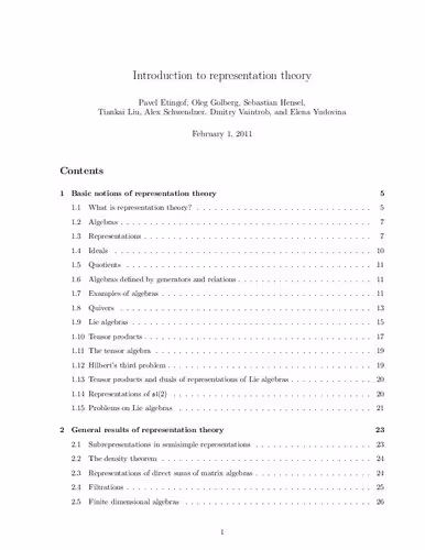 خرید و دانلود نسخه کامل کتاب Introduction to Representation Theory