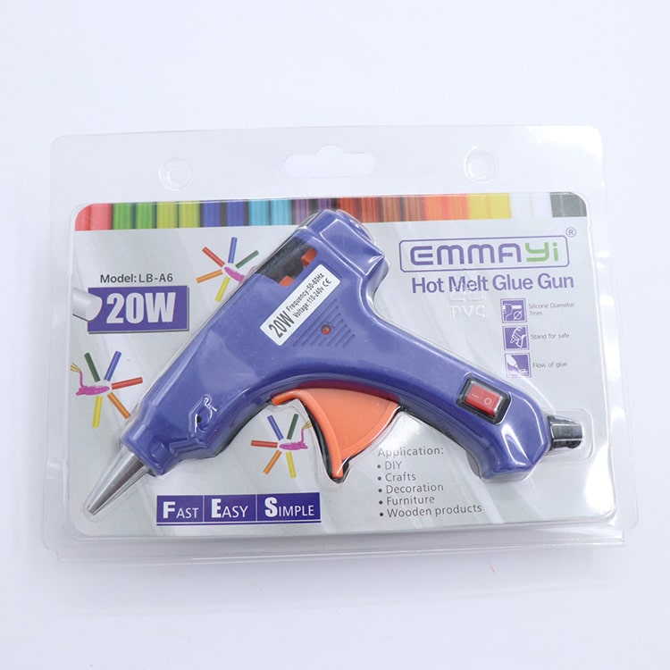 تفنگ چسب حرارتی مارک emma توان 20 وات رنگ آبی کد 30756