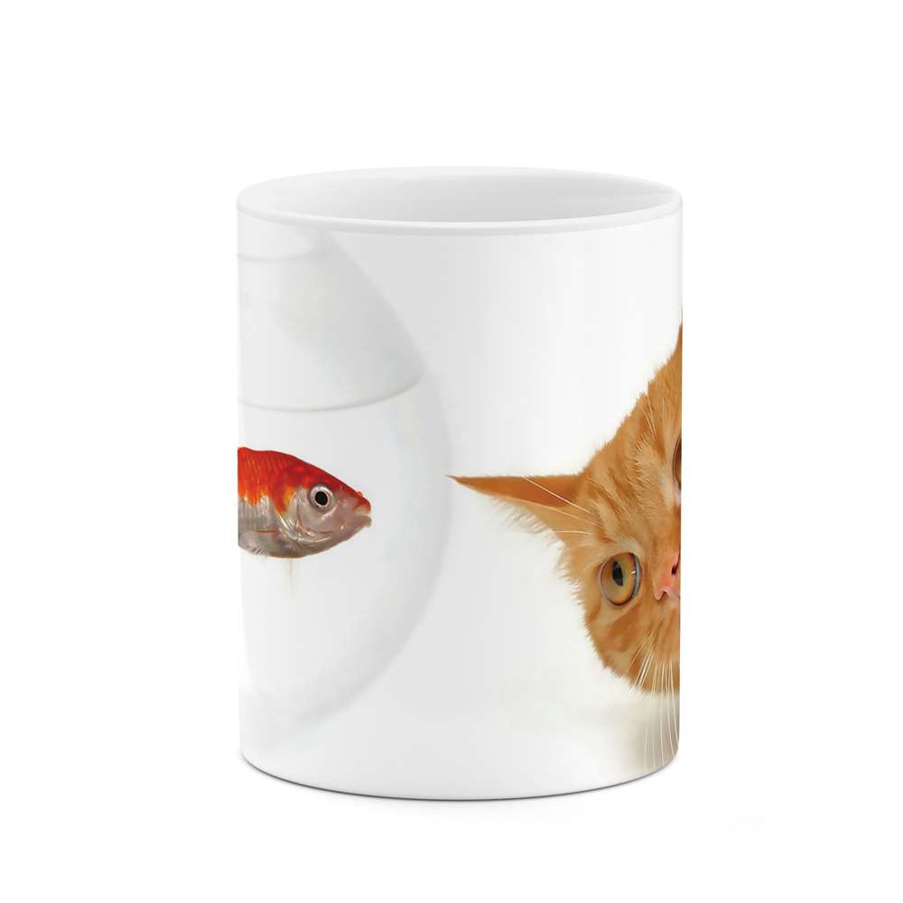 ماگ طرح گربه و ماهی مدل mgs05244