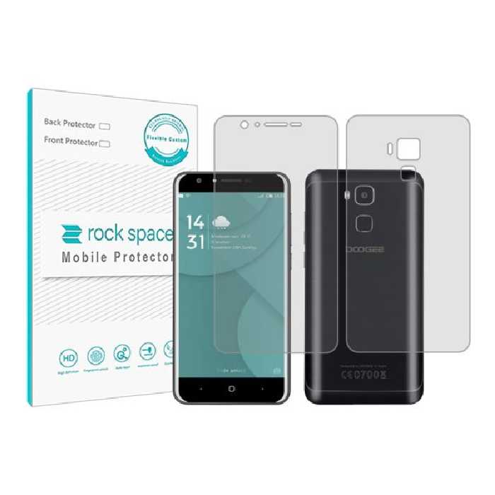 گلس محافظ صفحه نمایش و پشت گوشی دوجی Y6 مدل نانو هیدروژل شفاف برند راک اسپیس کد SS