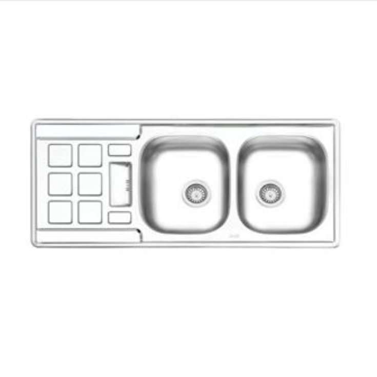 سینک ایلیا استیل دو لگنه سایز 120 در 50 لگن سمت چپ ارسال به سراسر  ایران