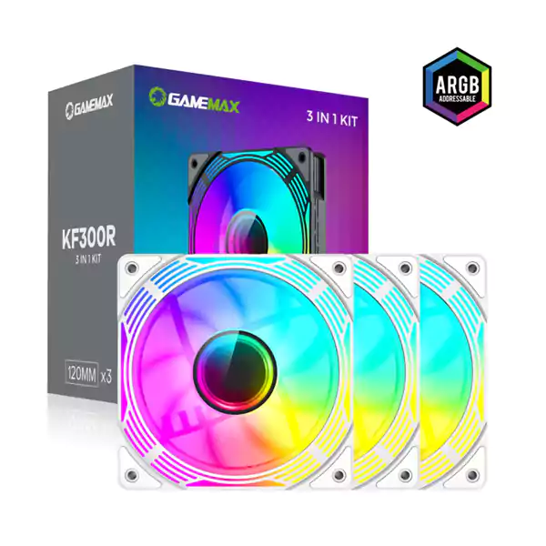 فن 3 تایی کیس گیمینگ گیم مکس مدل GAMEMAX KF300R WH