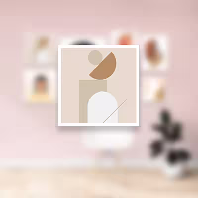 تابلو بکلیت طرح نقاشی مینیمال پرتره مدل W-682 مجموعه 7 عددی