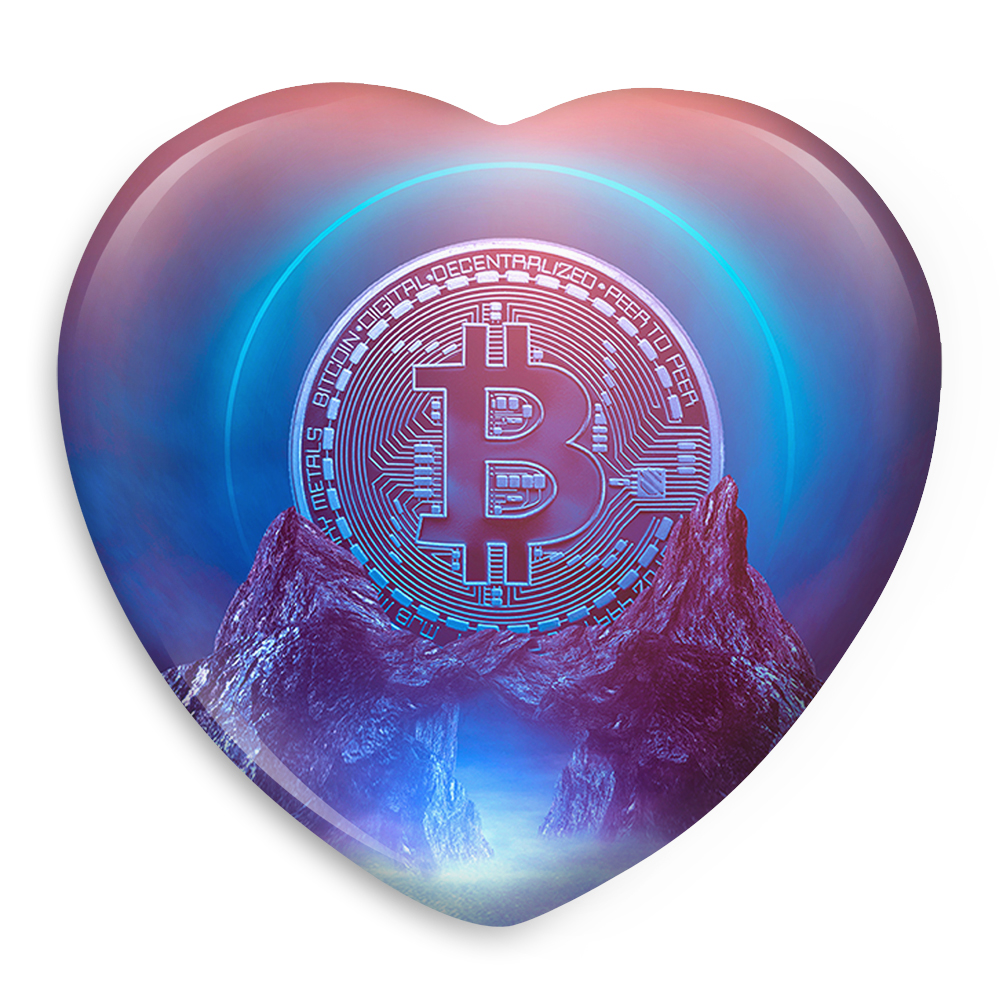پیکسل خندالو طرح ارز دیجیتال بیت کوین مدل قلبی کد 10896