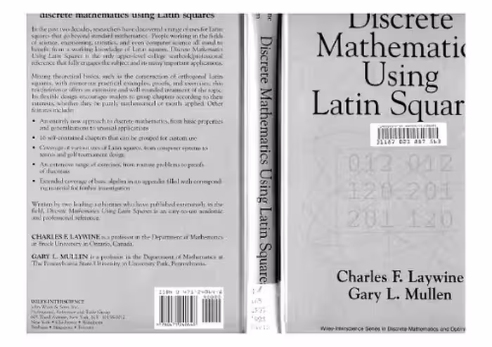 خرید و دانلود نسخه کامل کتاب Discrete Mathematics Using Latin Squares