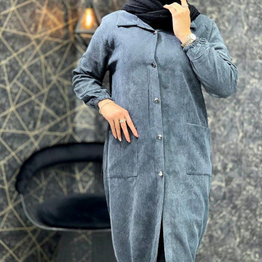 مانتو دو جیب جلو دکمه دار