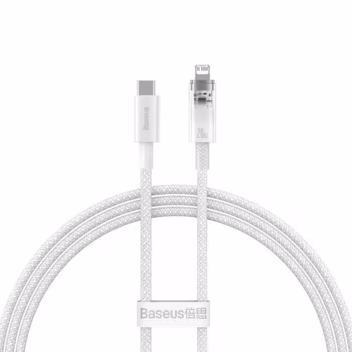کابل 20W تبدیل Type-C به Lightning باسئوس Baseus Explorer Series cable USB-C Lightning 20W 1m CATS010202