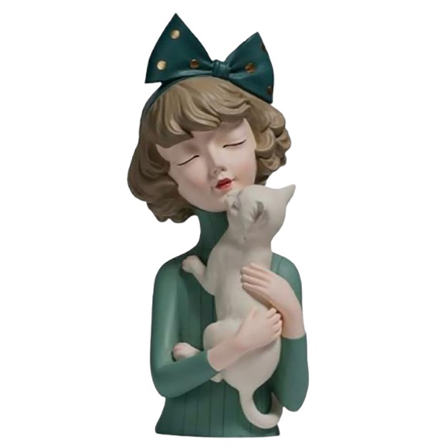 مجسمه طرح دختر مدل گربه بدست