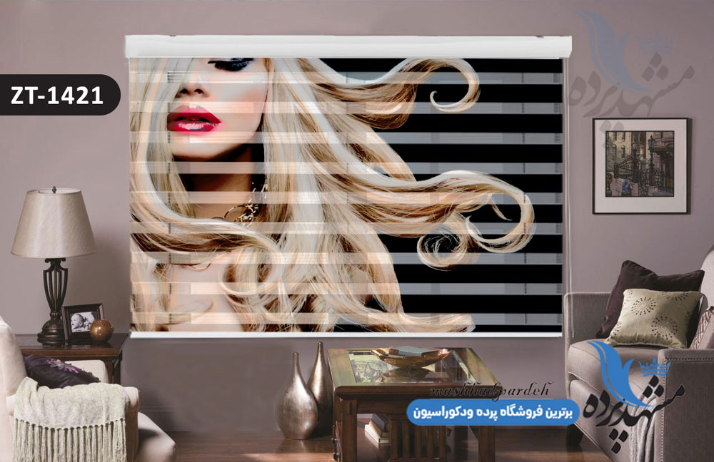 پرده زبرا تصویری چاپی طرح چهره کد ZT1421