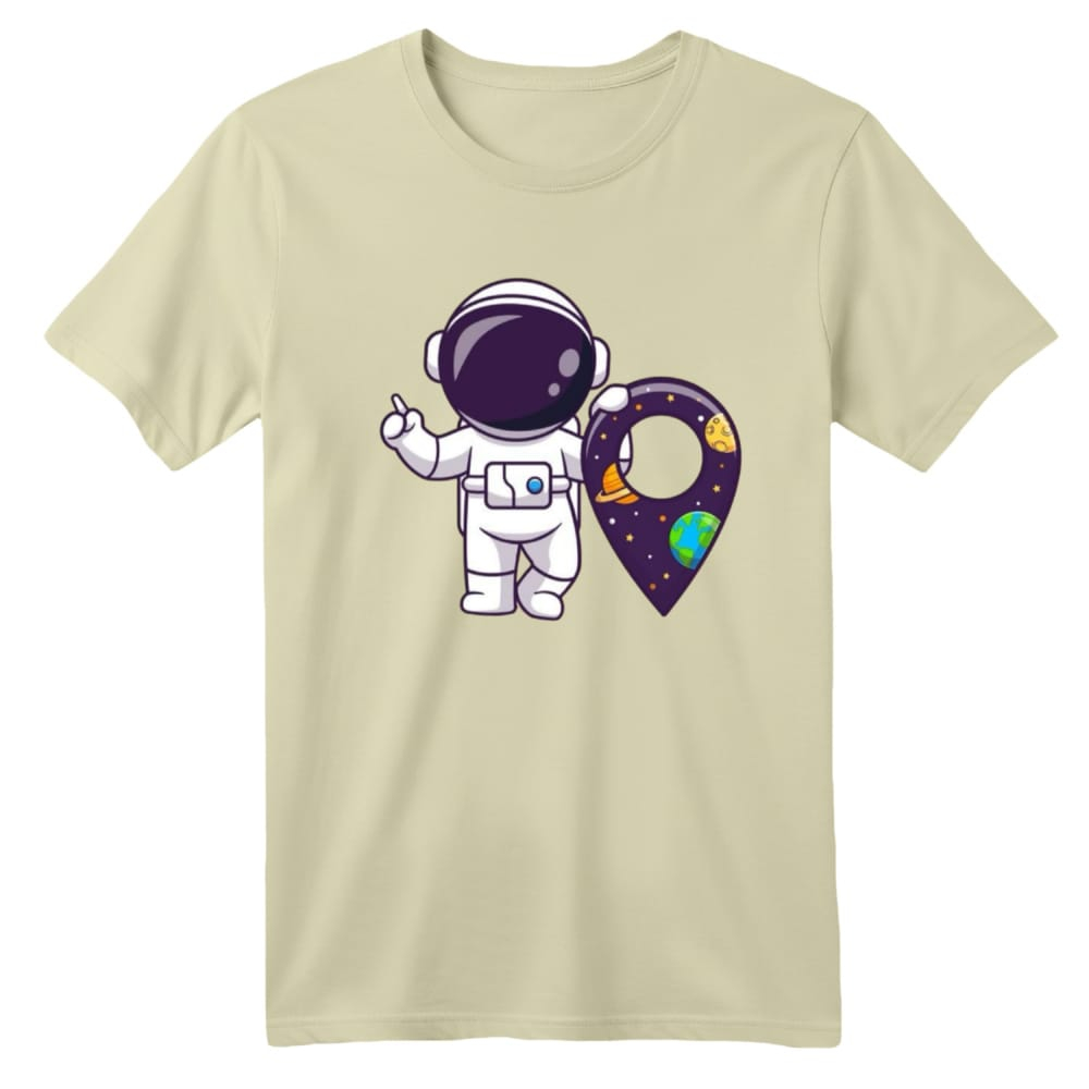 تی شرت آستین کوتاه بچگانه مدل فضانورد کد 8 رنگ کرم