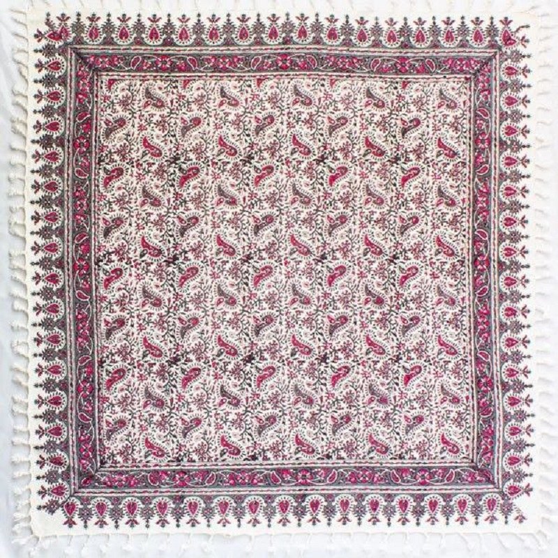 رومیزی قلمکار مدل QSESO2 طرح سلسله ای