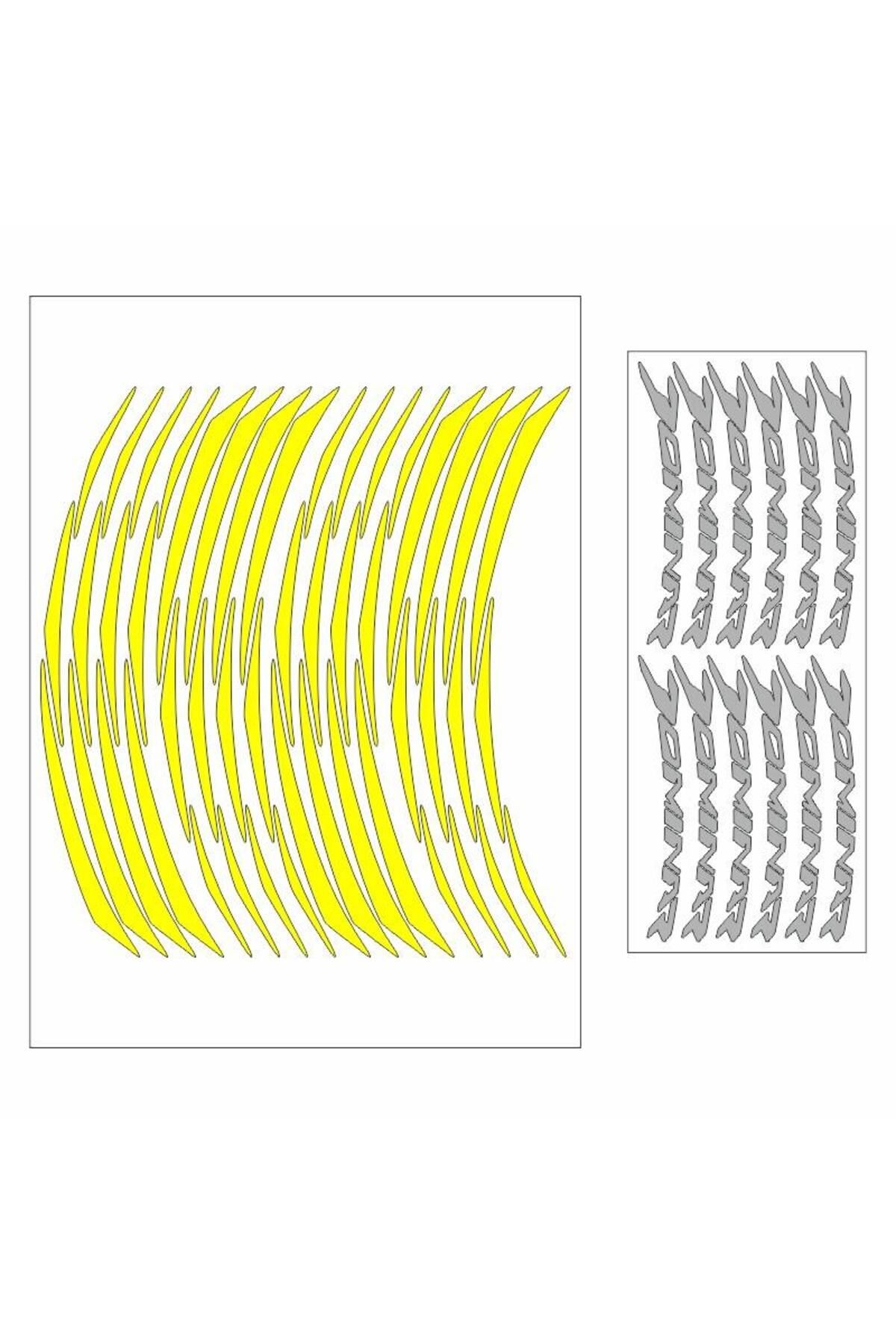 موتورسیکلت زرد FLORERASAN YELLOW DOMINAR سازگار با بزرگ 1 نوار حاشیه Bajaj